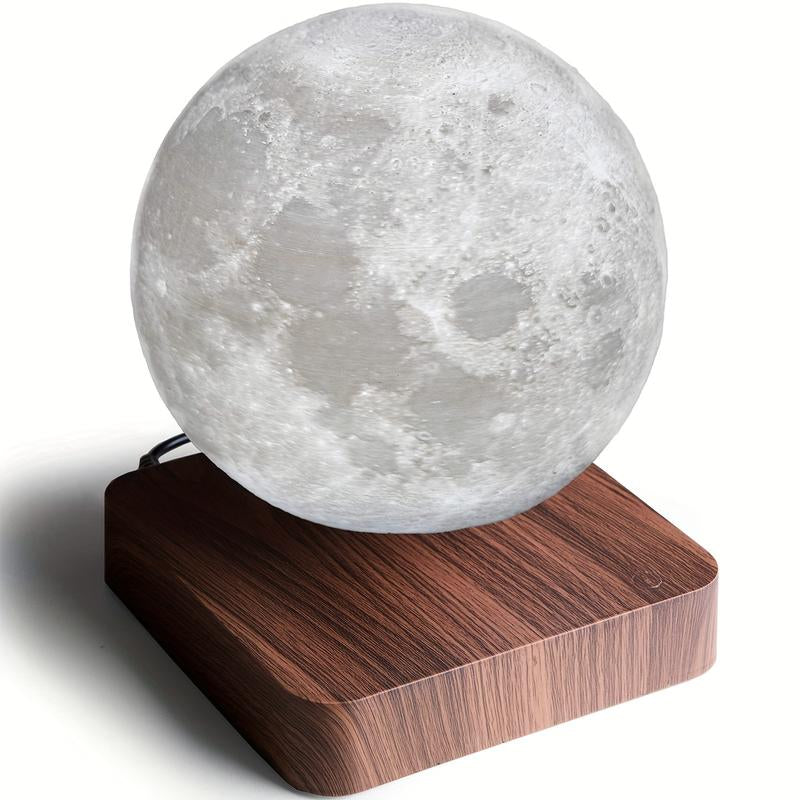 Magnetic Levitating Moon Lamp, 360° Rotating Night Light, 3 Modes, Warm/Cool White & RGB, Wireless 5W LED, Home Desk Decor, Unique Bedroom Lamp, Cool Tech Gift, Holiday Present