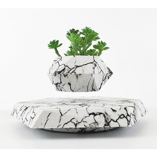Levitating Plant Pot Marble Color Floating Planter Magnetic Levitation Bonsai Pot Office Home Decoration Kids Birthday Gift Home Decor