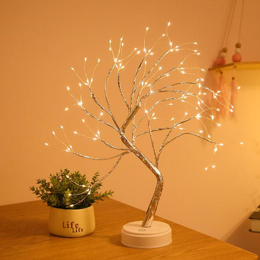 Tabletop Bonsai Tree Light, LED Desk Tree Lamp 108 LED Copper Wire Tree Lamp Night Light,Battery/Usb Operated Adjustable Branches Christmas for Home Decor (Warm Light)