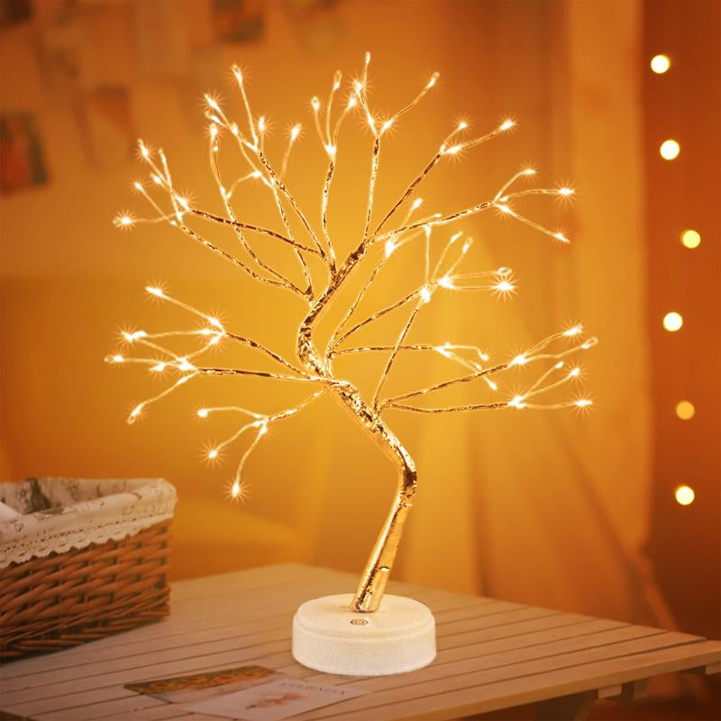 Tabletop Bonsai Tree Light, LED Desk Tree Lamp 108 LED Copper Wire Tree Lamp Night Light,Battery/Usb Operated Adjustable Branches Christmas for Home Decor (Warm Light)