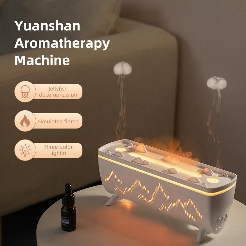Flame Aromatherapy Machine Desktop Ultrasonic Double Spray Humidifier Aromatherapy Sprayer Silent Aroma Humidifier Portable Humidification