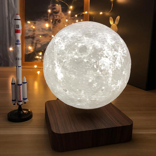 Magnetic Levitating Moon Lamp, 360° Rotating Night Light, 3 Modes, Warm/Cool White & RGB, Wireless 5W LED, Home Desk Decor, Unique Bedroom Lamp, Cool Tech Gift, Holiday Present