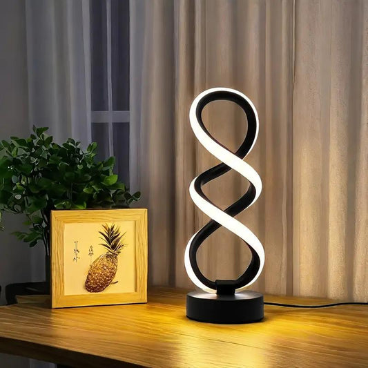 Spiral LED Desk Lamp, Dimmable Modern Touch Control Desk Lamp, Lamps Clearance Deal, 3 Dynamic Color Modes, Button Switch, Living Room, Office, Decoration, Birthday, Available in 1Pc/2Pcs Dimmable Table Lamp Modern Table Lamp with USB Ports