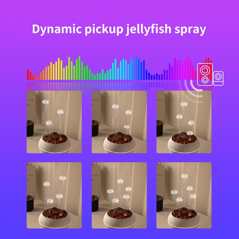 Dynamic Jellyfish-Shaped Aroma Diffuser & Essential Oil Diffuser, Cool Mist Humidifier Lamp Diffuser with 7-Color LED Light, Remote White Noise Player & Aromatherapy Machine