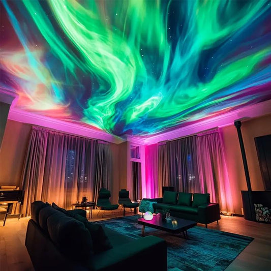 Water Ripple & Northern Lights Laser Projector - HD Ambient Light with 16 Color LED and Remote Control，Room Decor, HD Projector Lamp, Home Video Projector, Laser Projector, Starlight Projector
