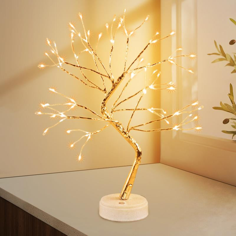 Tabletop Bonsai Tree Light, LED Desk Tree Lamp 108 LED Copper Wire Tree Lamp Night Light,Battery/Usb Operated Adjustable Branches Christmas for Home Decor (Warm Light)