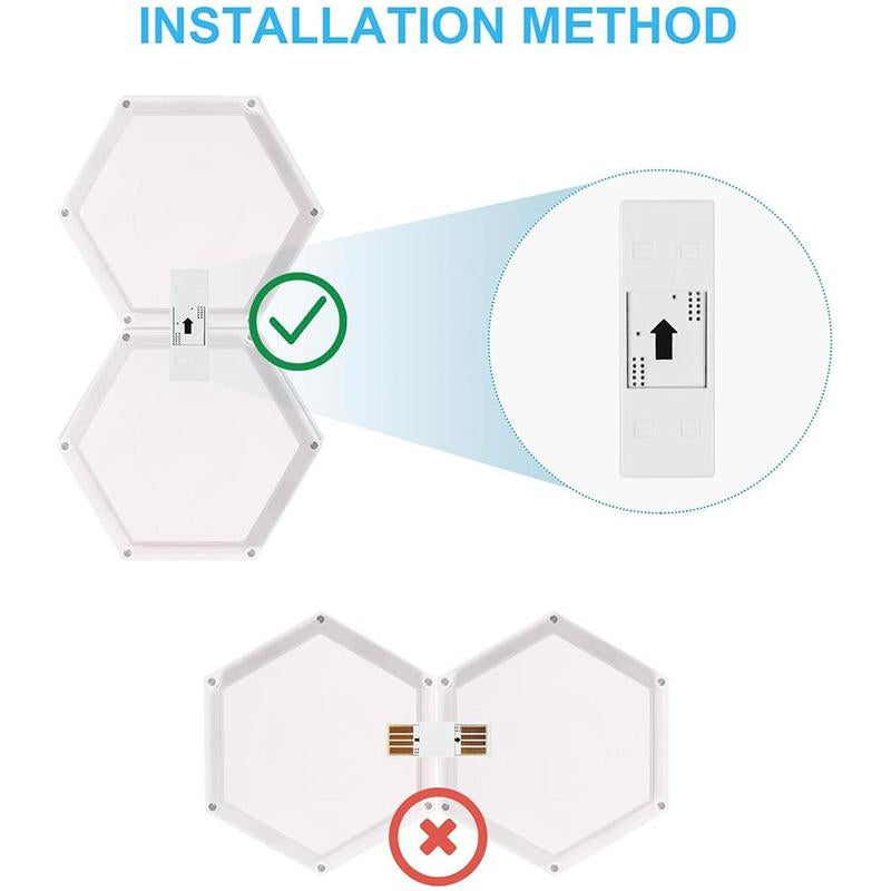 Hexagonal Design Wall Mounted LED Light, USB Powered Touch Control Wall Sconce, DIY Wall Lamp for Bedroom Living Room Decor