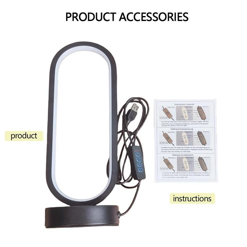 USB Powered LED Desk Lamp, 3-Color Dimming Ambient Desk Light, Eye Protector LED Desk Lamp for Home Office Bedroom Study Room, Led Table Lamp
