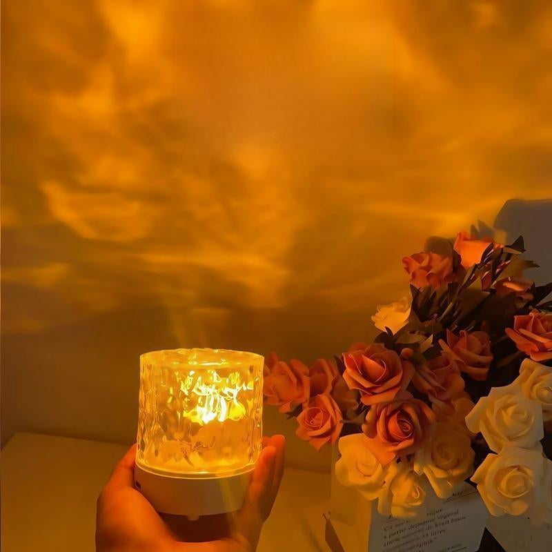 Creative Aurora Effect Light, Water Wave Projection Night Light, Dimmable Water Effect LED Light, Ceiling Projection Ambient Light for Bedroom, Office, Party