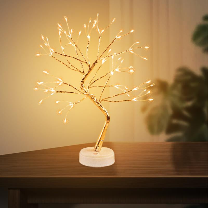 Tabletop Bonsai Tree Light, LED Desk Tree Lamp 108 LED Copper Wire Tree Lamp Night Light,Battery/Usb Operated Adjustable Branches Christmas for Home Decor (Warm Light)