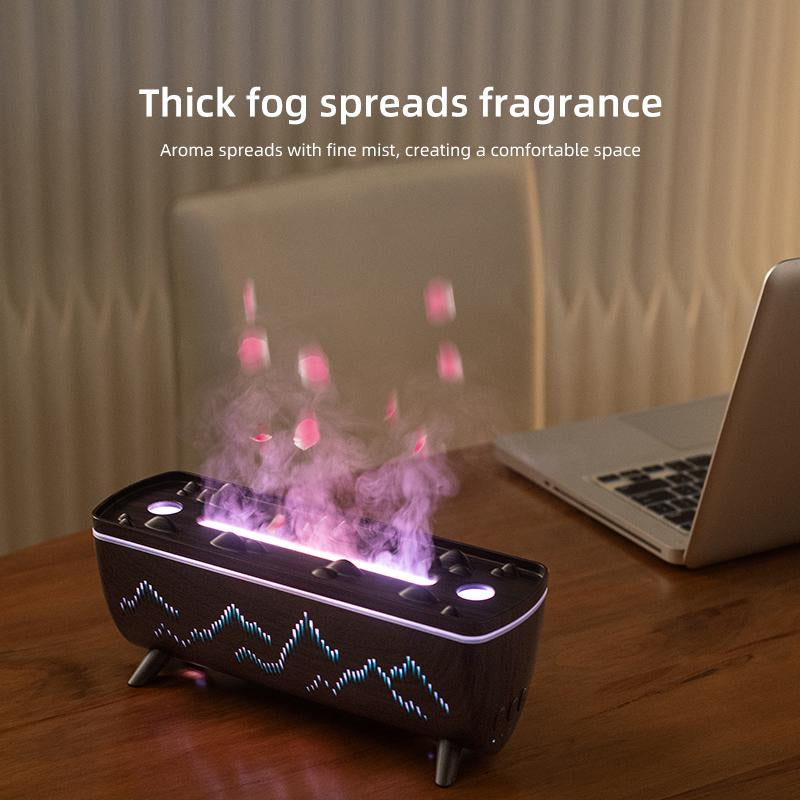 Flame Aromatherapy Machine Desktop Ultrasonic Double Spray Humidifier Aromatherapy Sprayer Silent Aroma Humidifier Portable Humidification