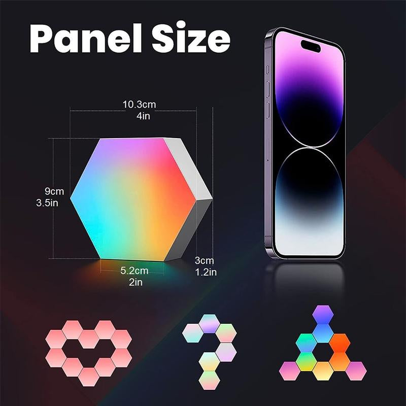 Hexagonal Design Wall Mounted LED Light, USB Powered Touch Control Wall Sconce, DIY Wall Lamp for Bedroom Living Room Decor