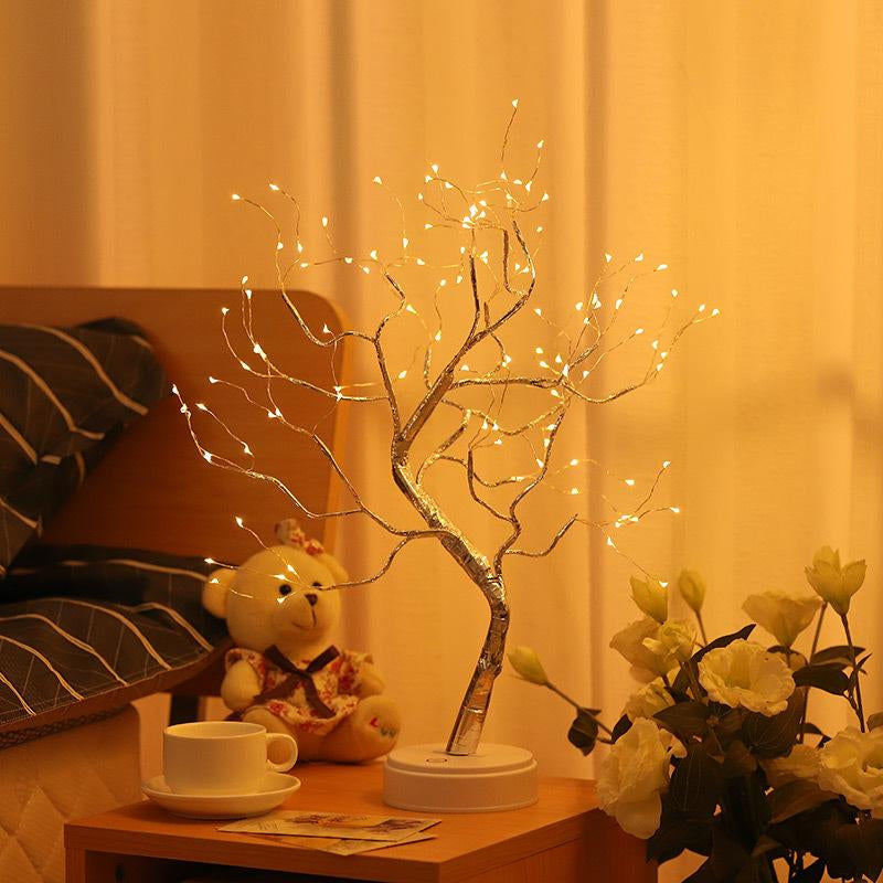 Tabletop Bonsai Tree Light, LED Desk Tree Lamp 108 LED Copper Wire Tree Lamp Night Light,Battery/Usb Operated Adjustable Branches Christmas for Home Decor (Warm Light)
