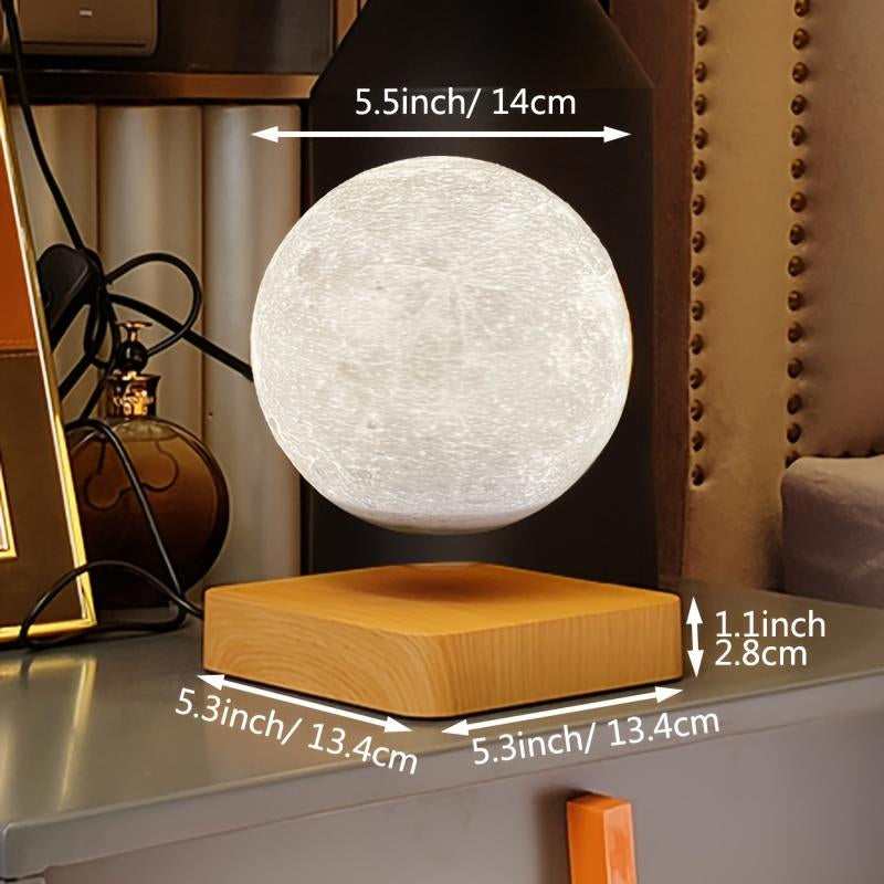 Magnetic Levitating Moon Lamp, 360° Rotating Night Light, 3 Modes, Warm/Cool White & RGB, Wireless 5W LED, Home Desk Decor, Unique Bedroom Lamp, Cool Tech Gift, Holiday Present