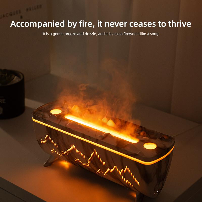 Flame Aromatherapy Machine Desktop Ultrasonic Double Spray Humidifier Aromatherapy Sprayer Silent Aroma Humidifier Portable Humidification